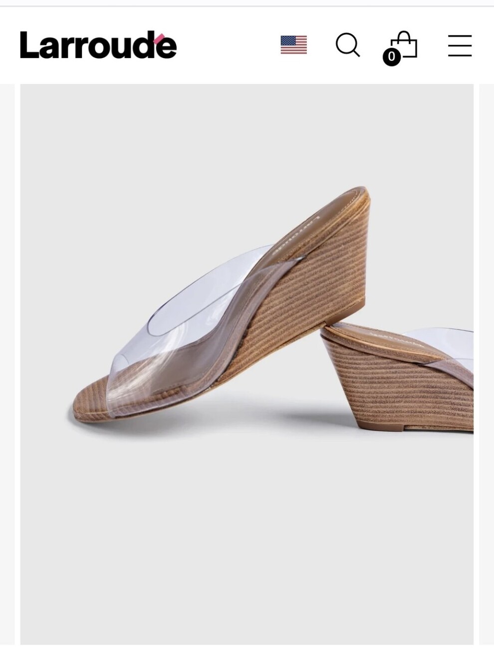 Larroude Vivi Wedge Mule in Clear Vinyl NIB
